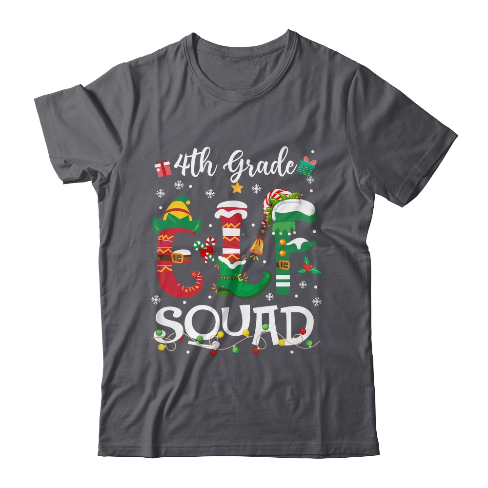 Funny Elf Squad 4th Grade Teacher Student Christmas Xmas Shirt & Sweatshirt | siriusteestore