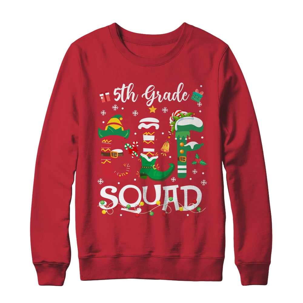 Funny Elf Squad 5th Grade Teacher Student Christmas Xmas Shirt & Sweatshirt | siriusteestore