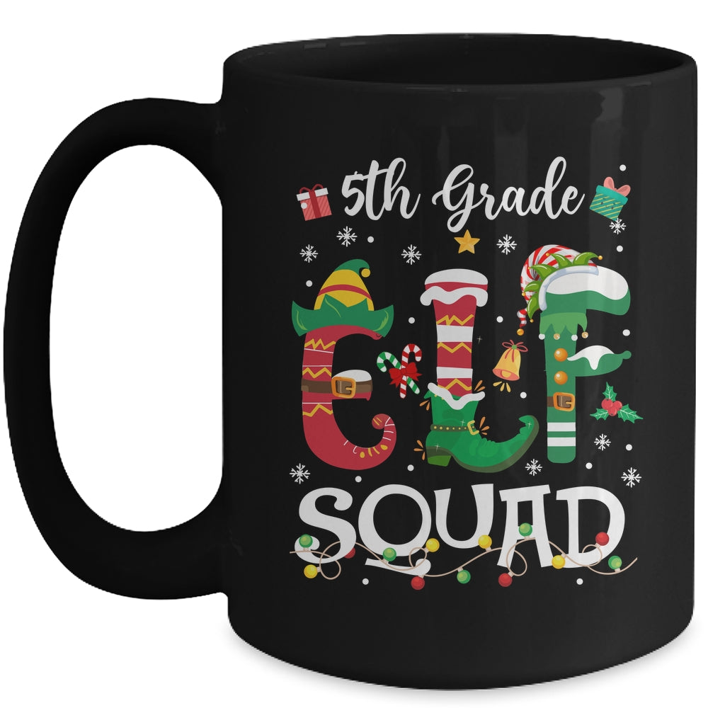 Funny Elf Squad 5th Grade Teacher Student Christmas Xmas Mug | siriusteestore