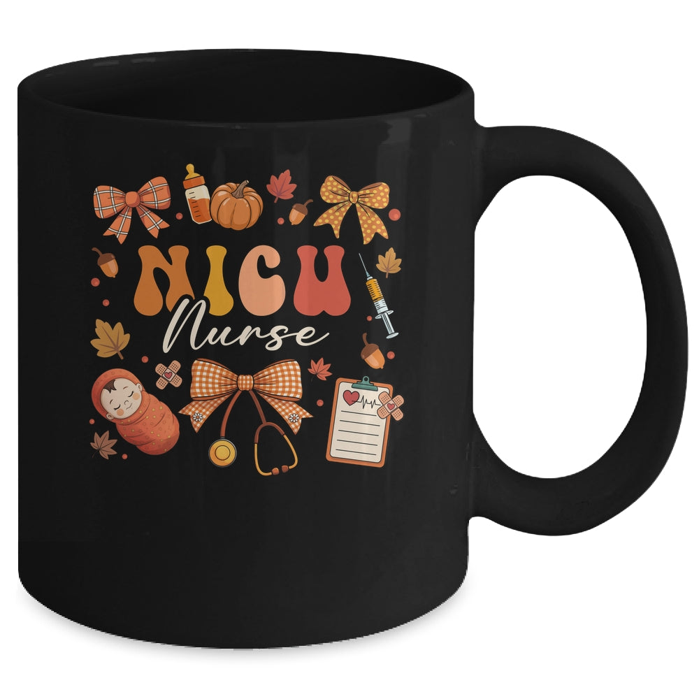 Funny Fall Coquette Bow NICU Nurse Day Appreciation Women Mug | siriusteestore