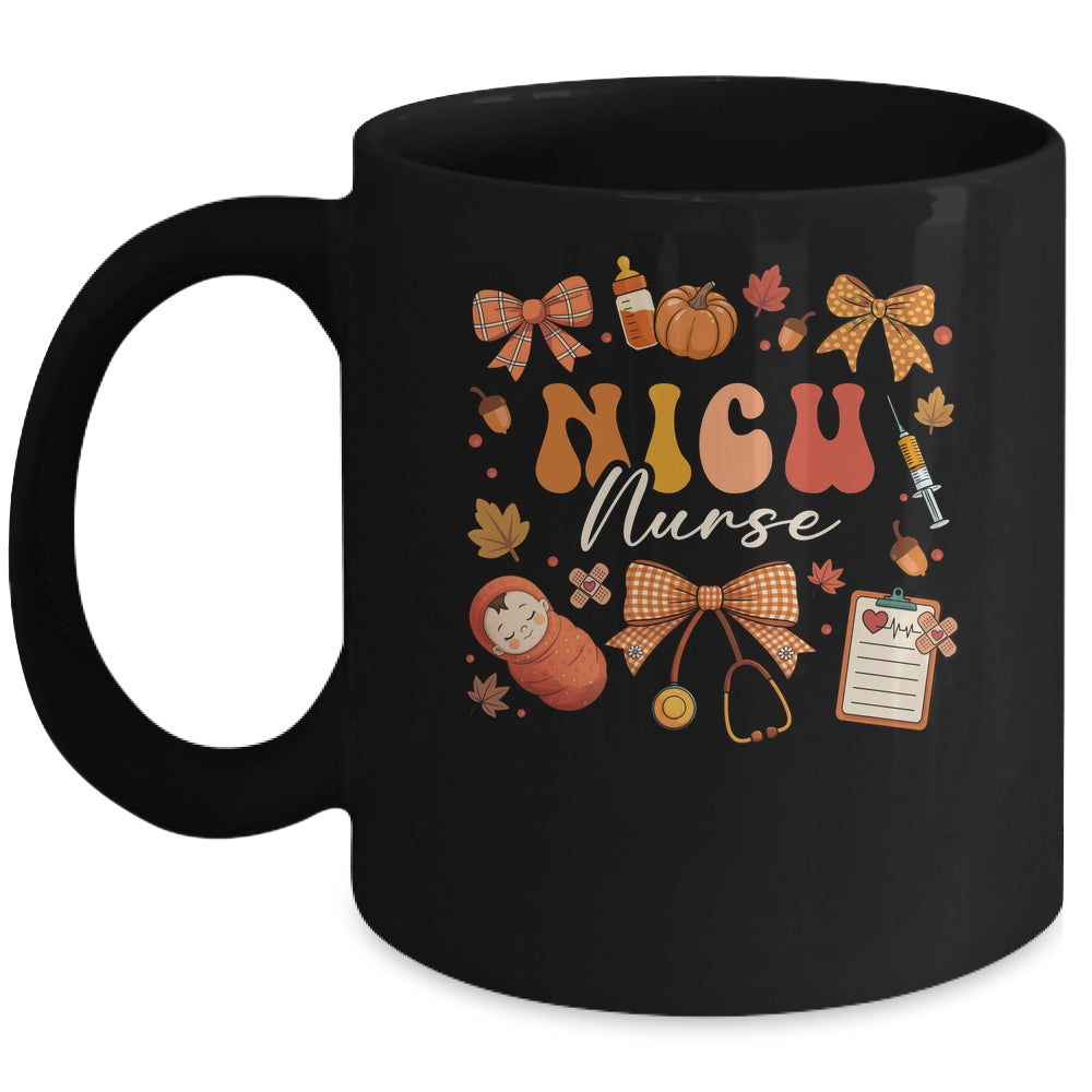Funny Fall Coquette Bow NICU Nurse Day Appreciation Women Mug | siriusteestore