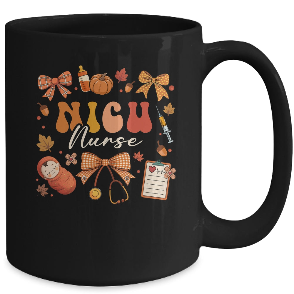 Funny Fall Coquette Bow NICU Nurse Day Appreciation Women Mug | siriusteestore