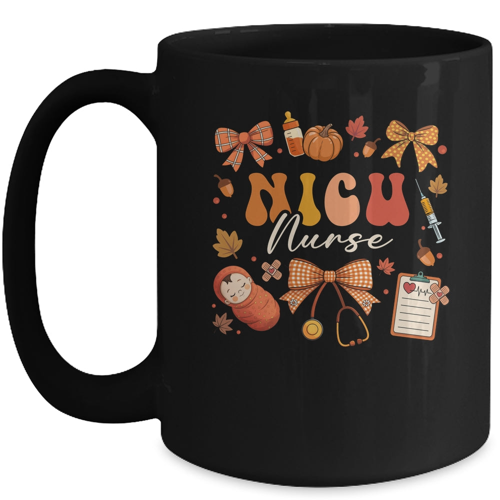Funny Fall Coquette Bow NICU Nurse Day Appreciation Women Mug | siriusteestore
