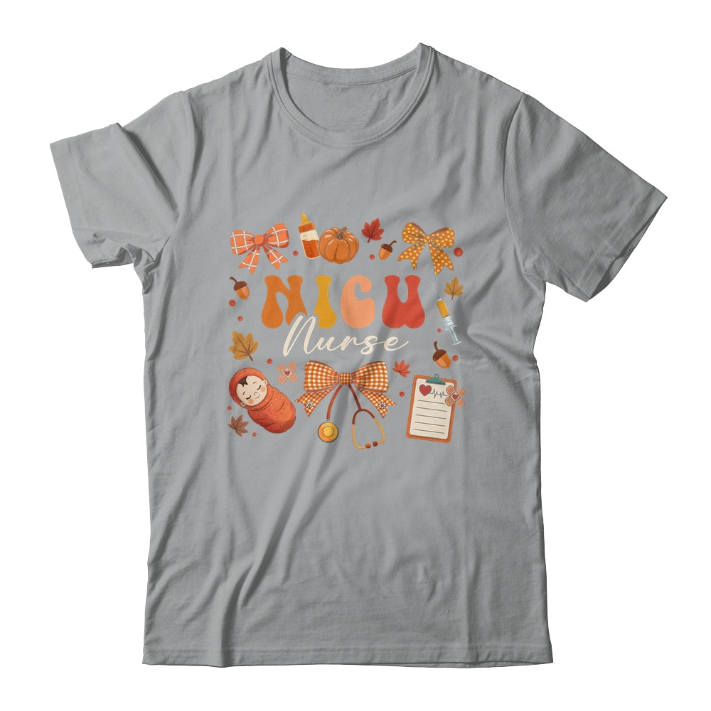 Funny Fall Coquette Bow NICU Nurse Day Appreciation Women Shirt & Sweatshirt | siriusteestore