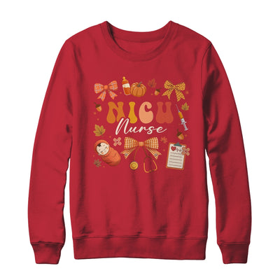 Funny Fall Coquette Bow NICU Nurse Day Appreciation Women Shirt & Sweatshirt | siriusteestore
