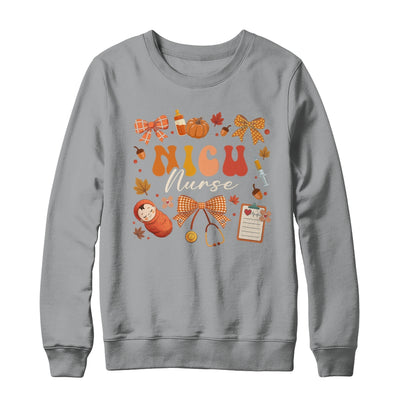Funny Fall Coquette Bow NICU Nurse Day Appreciation Women Shirt & Sweatshirt | siriusteestore