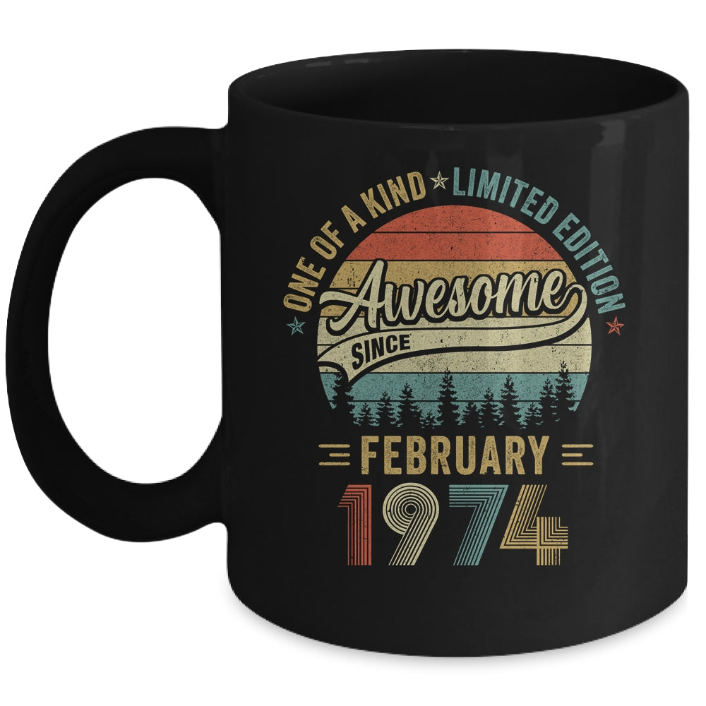 Funny February 1974 Vintage 50th Birthday Decorations Men Mug | siriusteestore