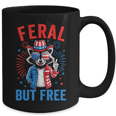 Funny Feral But Free USA Raccoon 4th Of July Men Women Kids Mug | siriusteestore
