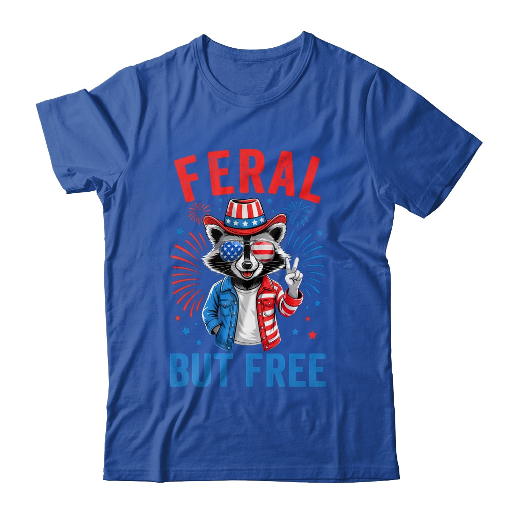 Funny Feral But Free USA Raccoon 4th Of July Men Women Kids Shirt & Tank Top | siriusteestore