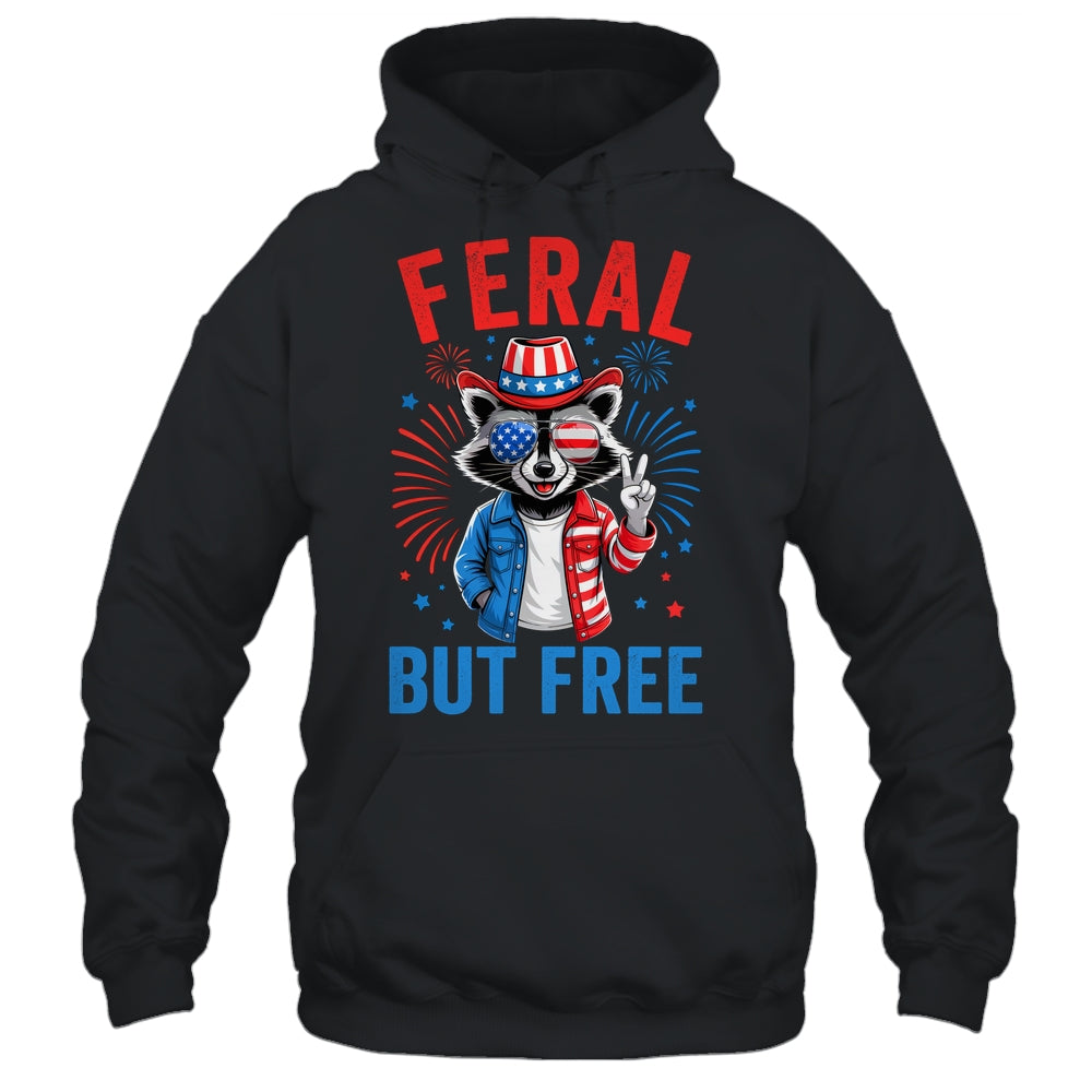 Funny Feral But Free USA Raccoon 4th Of July Men Women Kids Shirt & Tank Top | siriusteestore