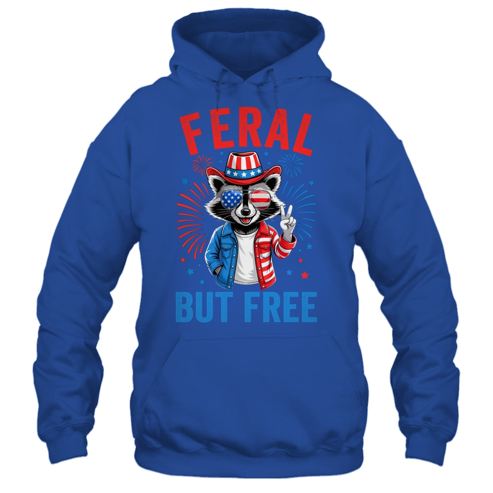 Funny Feral But Free USA Raccoon 4th Of July Men Women Kids Shirt & Tank Top | siriusteestore