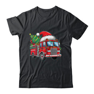 Funny Firetruck Santa Christmas Tree Lights Womens Mens Kids Shirt & Sweatshirt | siriusteestore