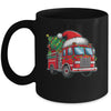 Funny Firetruck Santa Christmas Tree Lights Womens Mens Kids Mug | siriusteestore