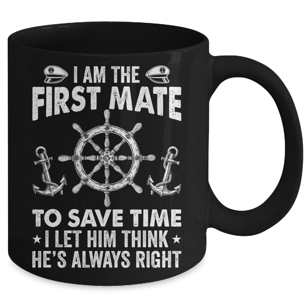 Funny First Mate For Men Women Pontoon Boat Captain Boating Mug | siriusteestore
