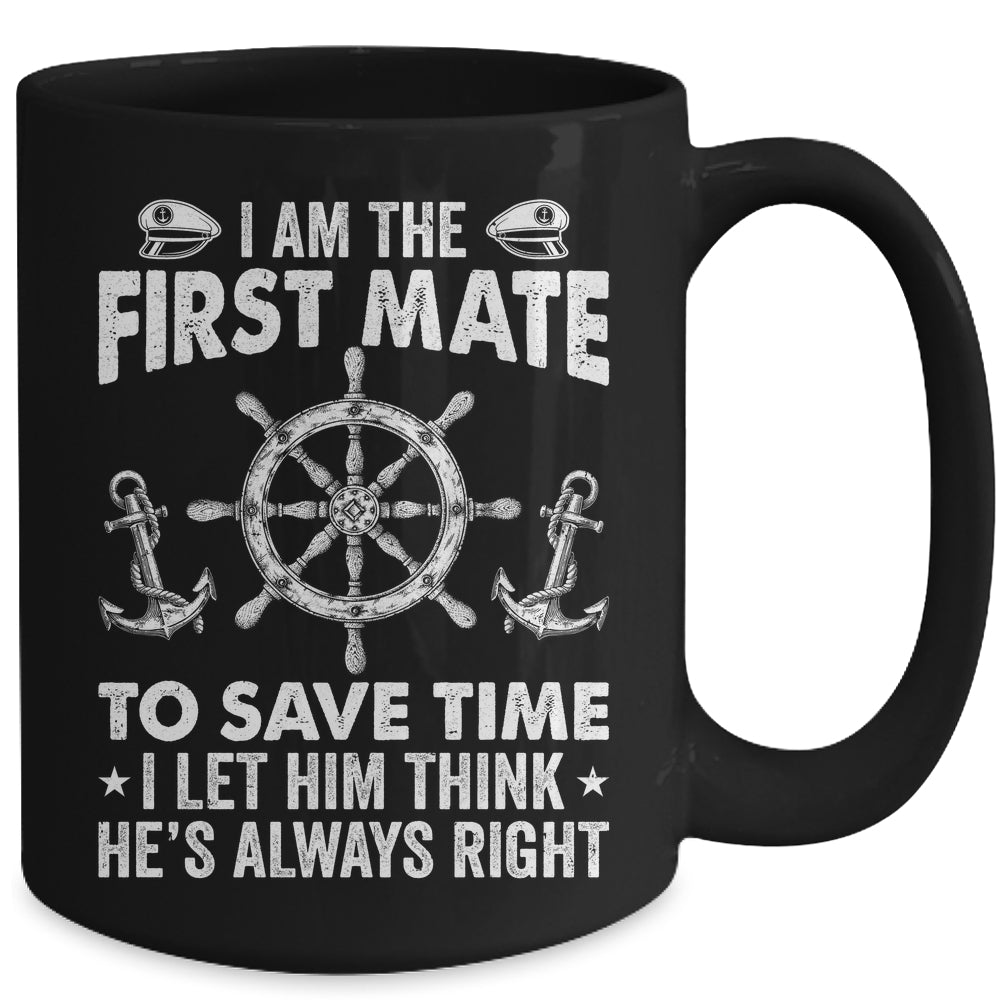 Funny First Mate For Men Women Pontoon Boat Captain Boating Mug | siriusteestore