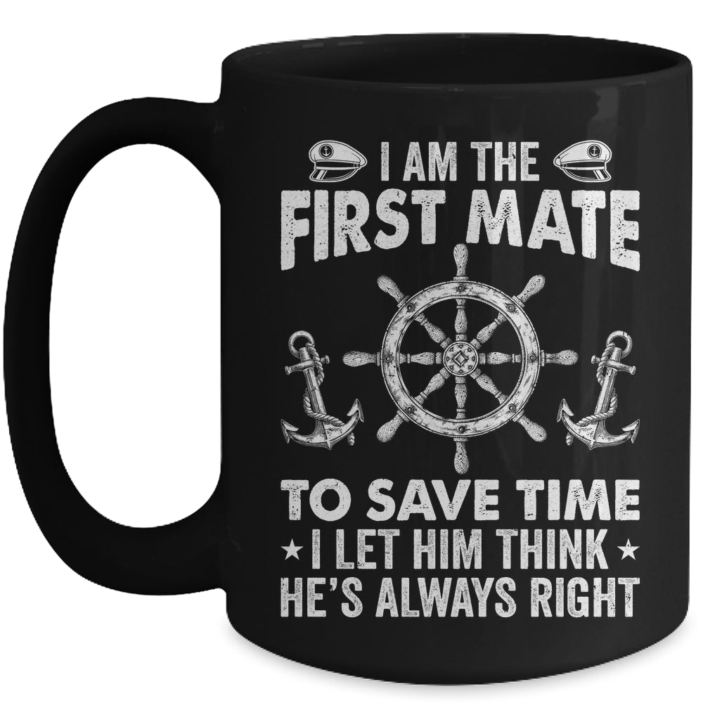 Funny First Mate For Men Women Pontoon Boat Captain Boating Mug | siriusteestore