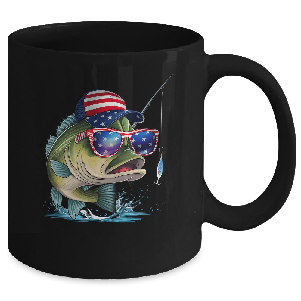 Funny Fishing And Fisherman American Flag Patriotic Vintage Mug | siriusteestore