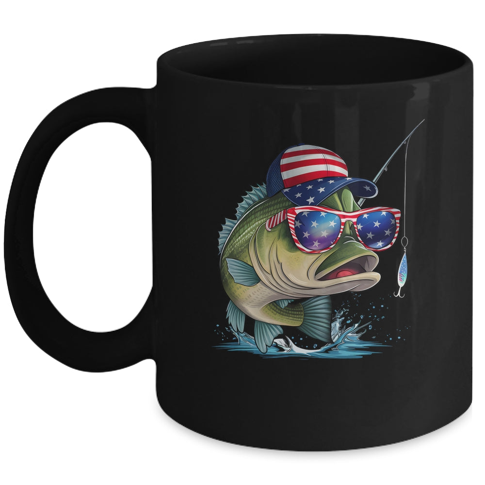 Funny Fishing And Fisherman American Flag Patriotic Vintage Mug | siriusteestore