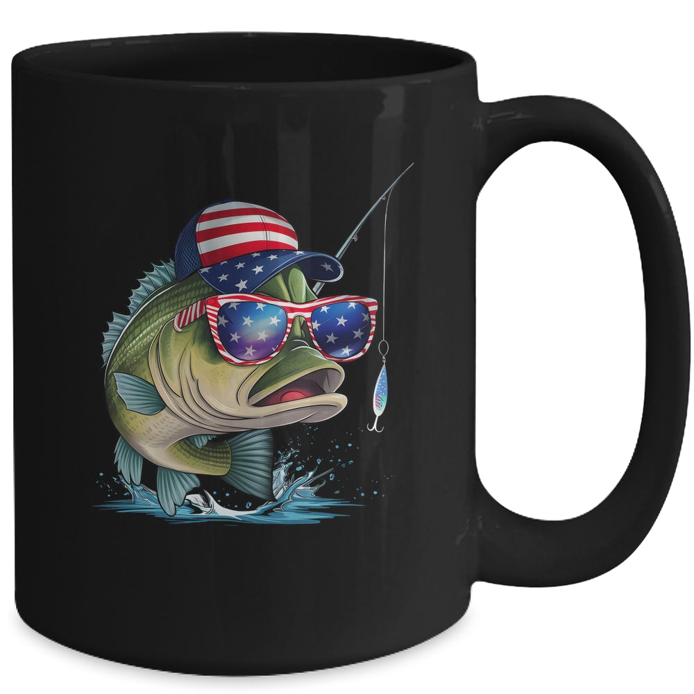 Funny Fishing And Fisherman American Flag Patriotic Vintage Mug | siriusteestore