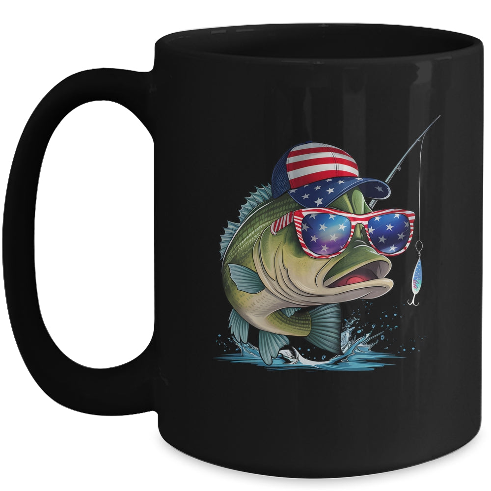 Funny Fishing And Fisherman American Flag Patriotic Vintage Mug | siriusteestore