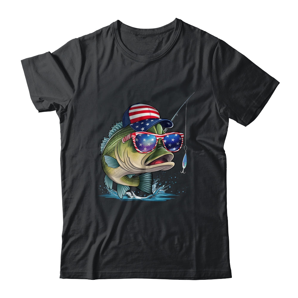 Funny Fishing And Fisherman American Flag Patriotic Vintage Shirt & Sweatshirt | siriusteestore