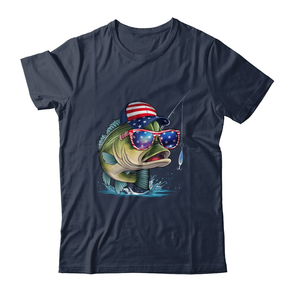 Funny Fishing And Fisherman American Flag Patriotic Vintage Shirt & Sweatshirt | siriusteestore
