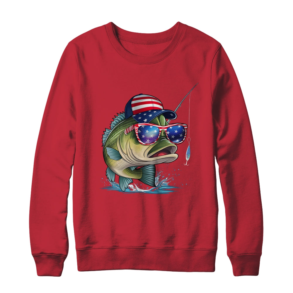 Funny Fishing And Fisherman American Flag Patriotic Vintage Shirt & Sweatshirt | siriusteestore