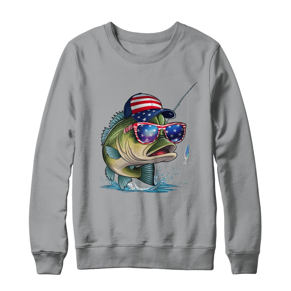 Funny Fishing And Fisherman American Flag Patriotic Vintage Shirt & Sweatshirt | siriusteestore