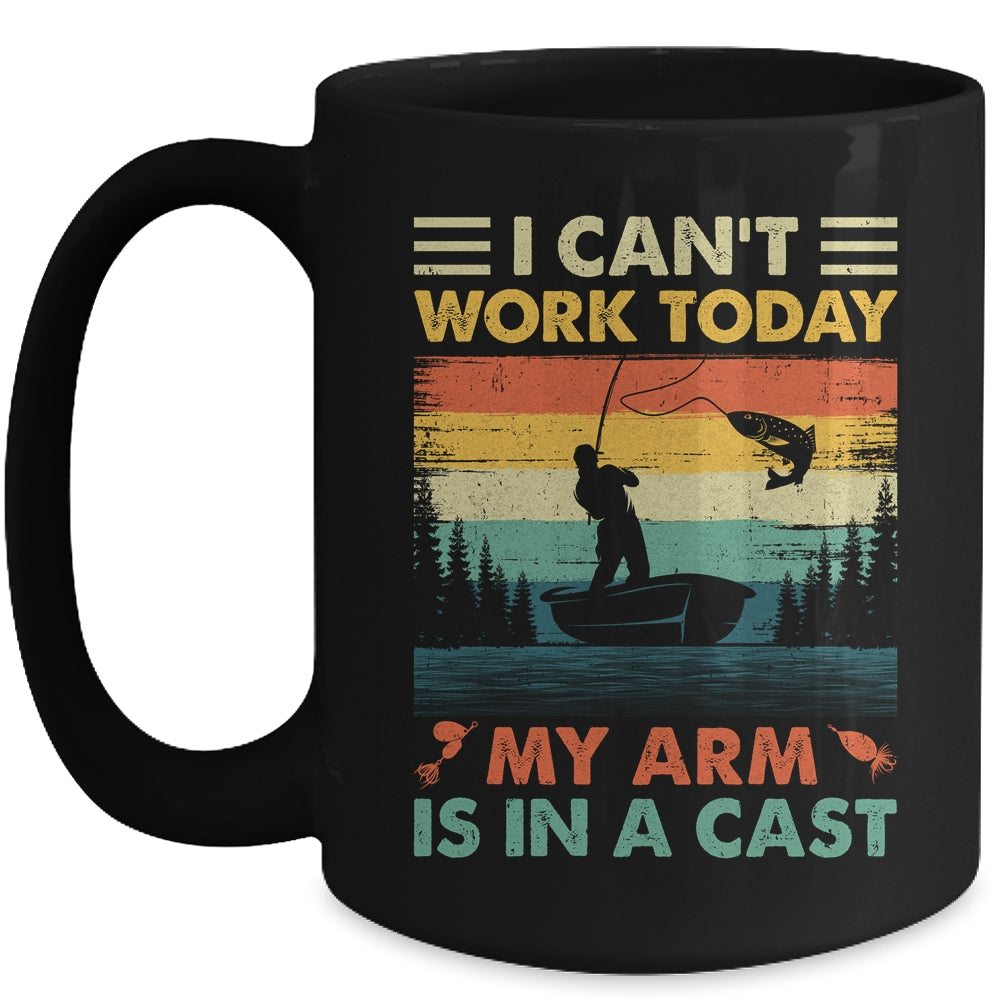 Funny Fishing Design For Men Fisherman Dad Cant Work Today Mug | siriusteestore