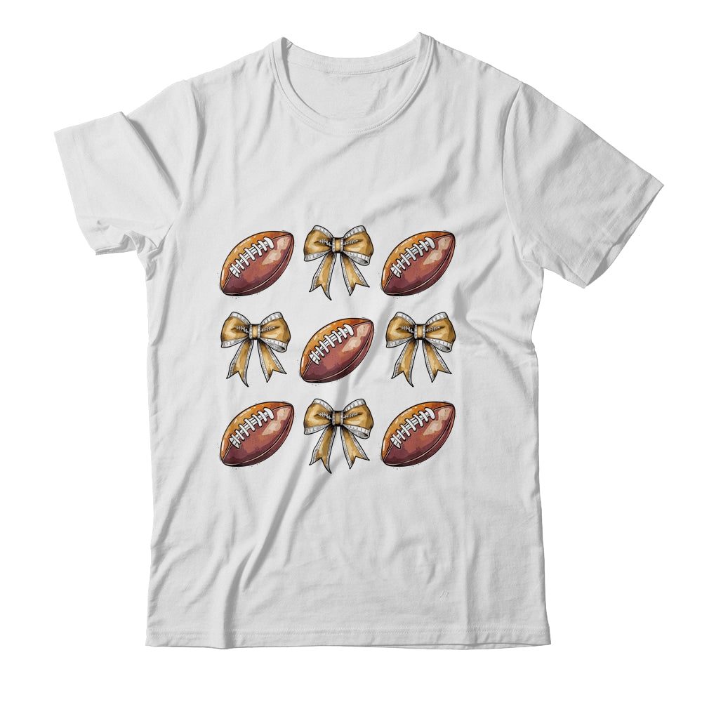 Funny Game Day Football Retro Coquette Bow Football Mama Shirt & Sweatshirt | siriusteestore