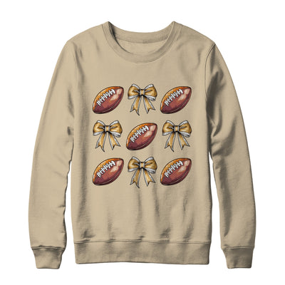 Funny Game Day Football Retro Coquette Bow Football Mama Shirt & Sweatshirt | siriusteestore