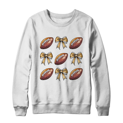 Funny Game Day Football Retro Coquette Bow Football Mama Shirt & Sweatshirt | siriusteestore