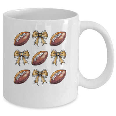 Funny Game Day Football Retro Coquette Bow Football Mama Mug | siriusteestore