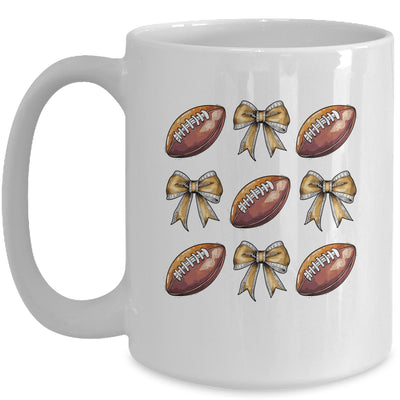 Funny Game Day Football Retro Coquette Bow Football Mama Mug | siriusteestore