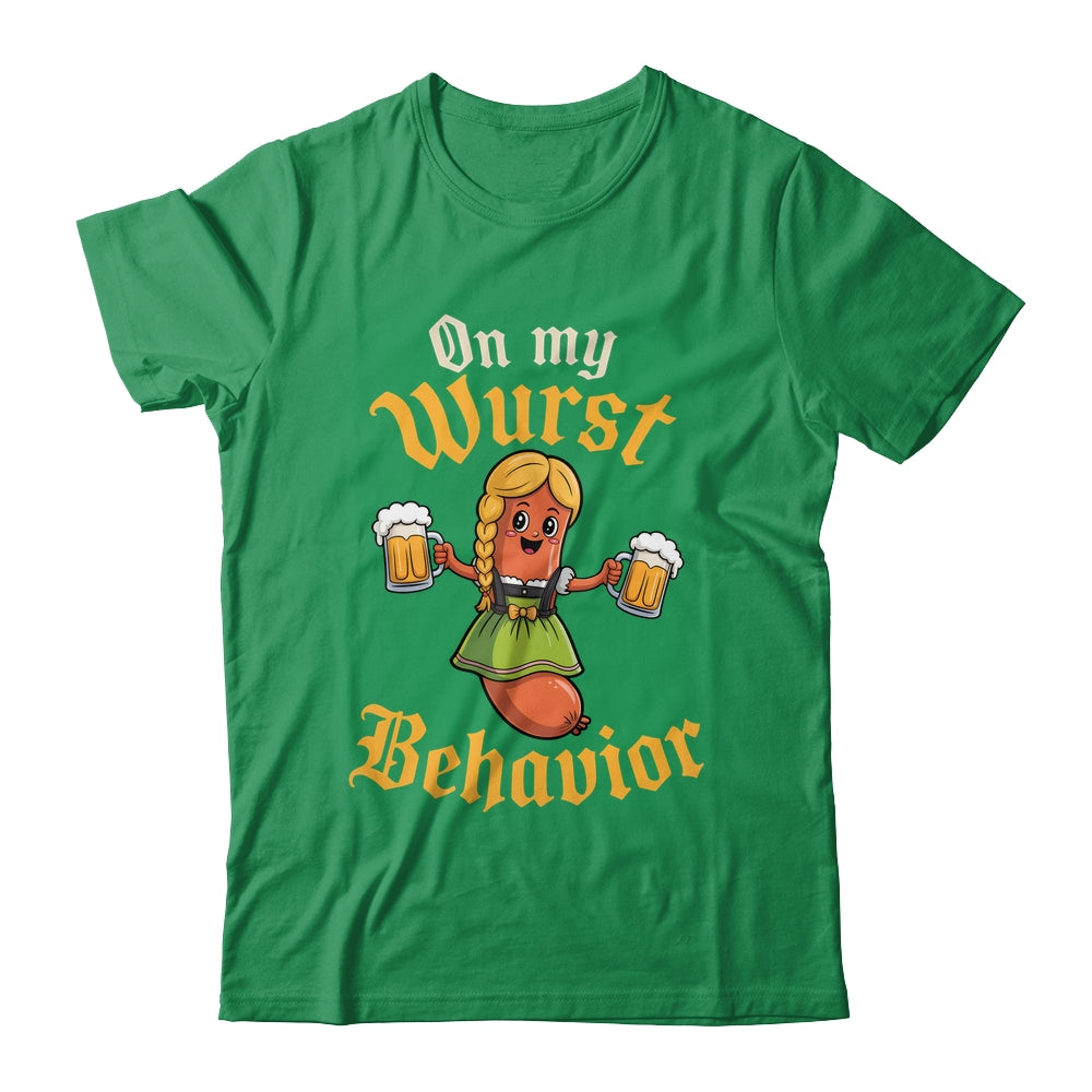 Funny German Oktoberfest On My Wurst Behavior Germany Women Shirt & Hoodie | siriusteestore