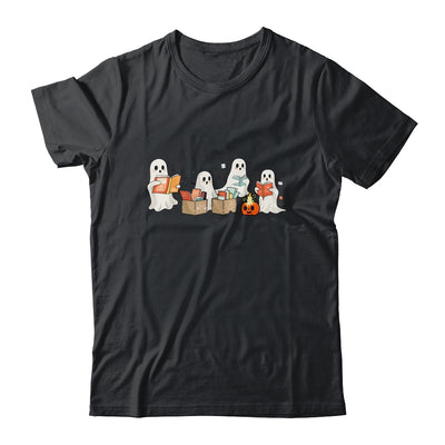 Funny Ghost Book Reading Halloween Books Lover Teacher Kids Shirt & Hoodie | siriusteestore