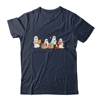 Funny Ghost Book Reading Halloween Books Lover Teacher Kids Shirt & Hoodie | siriusteestore