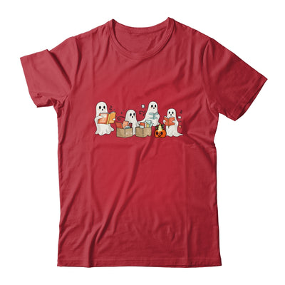 Funny Ghost Book Reading Halloween Books Lover Teacher Kids Shirt & Hoodie | siriusteestore