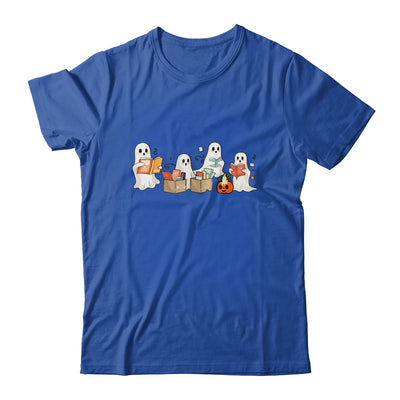 Funny Ghost Book Reading Halloween Books Lover Teacher Kids Shirt & Hoodie | siriusteestore