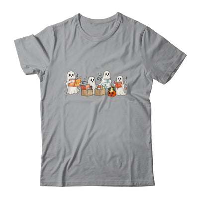 Funny Ghost Book Reading Halloween Books Lover Teacher Kids Shirt & Hoodie | siriusteestore