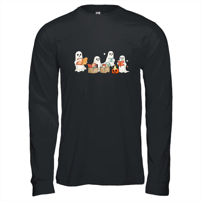 Funny Ghost Book Reading Halloween Books Lover Teacher Kids Shirt & Hoodie | siriusteestore