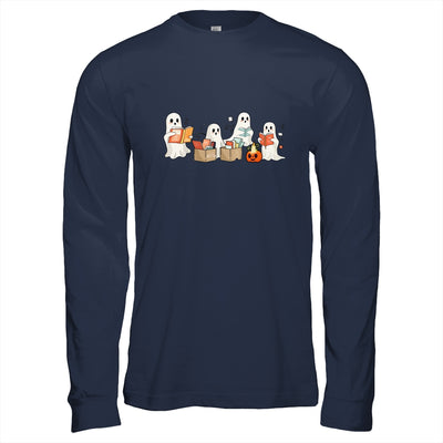 Funny Ghost Book Reading Halloween Books Lover Teacher Kids Shirt & Hoodie | siriusteestore