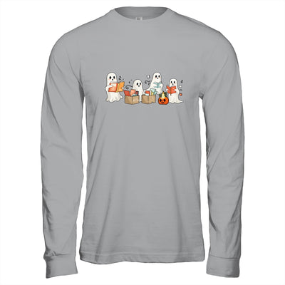 Funny Ghost Book Reading Halloween Books Lover Teacher Kids Shirt & Hoodie | siriusteestore