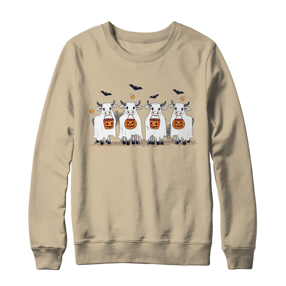 Funny Ghost Cows Halloween Animals Cow Lover Spooky Season Shirt & Sweatshirt | siriusteestore