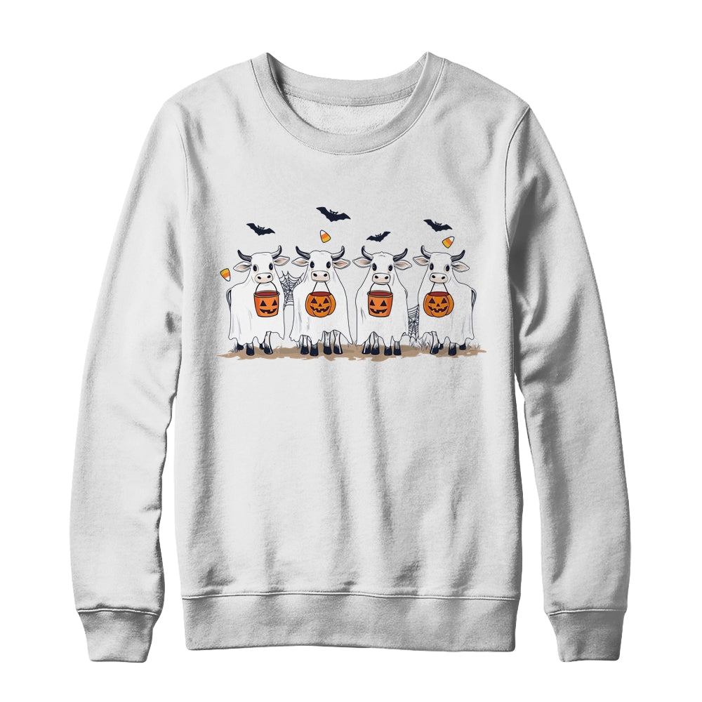 Funny Ghost Cows Halloween Animals Cow Lover Spooky Season Shirt & Sweatshirt | siriusteestore