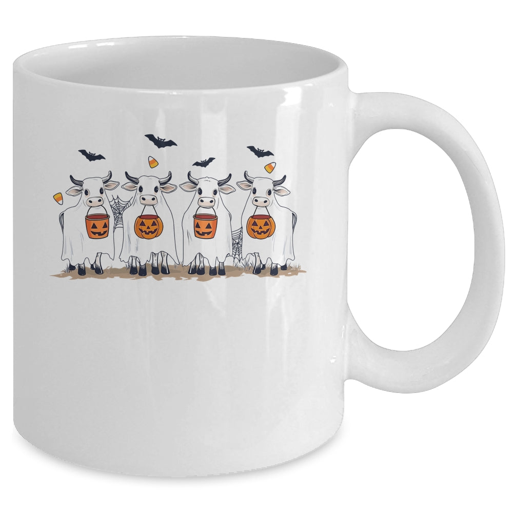 Funny Ghost Cows Halloween Animals Cow Lover Spooky Season Mug | siriusteestore