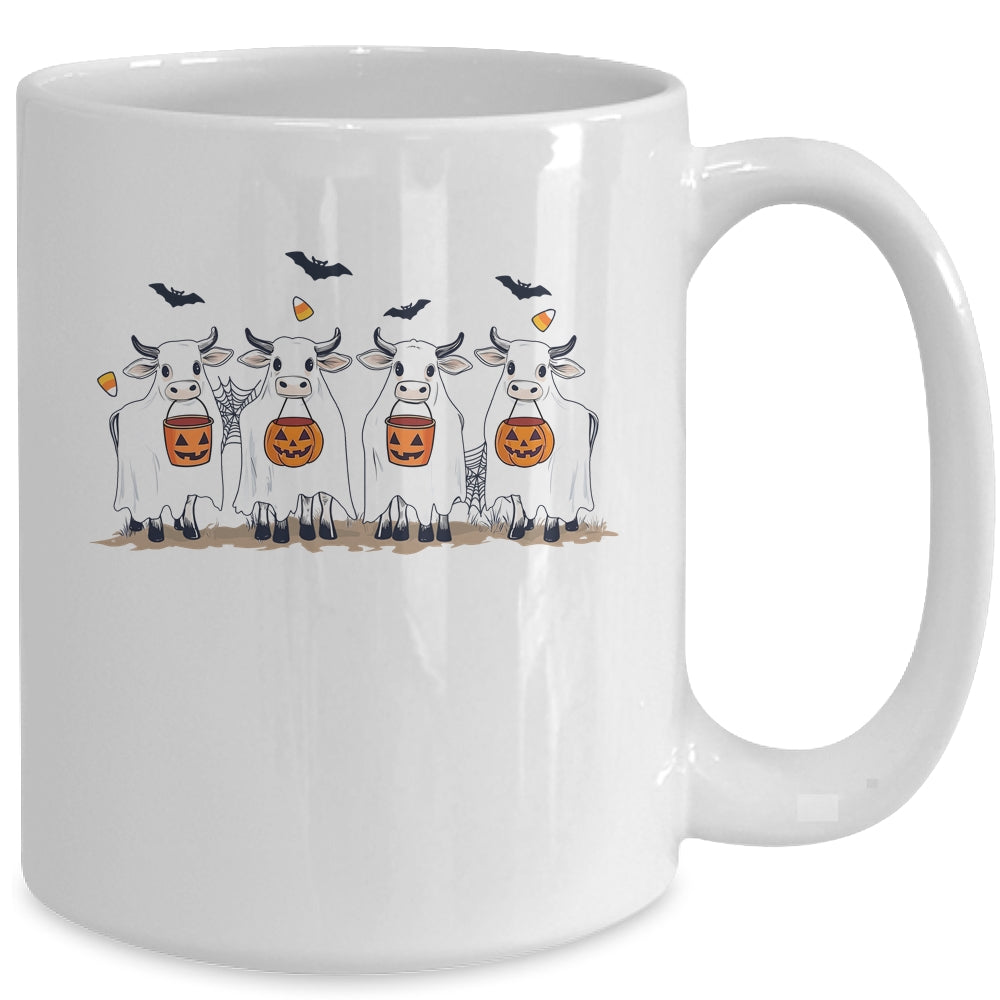 Funny Ghost Cows Halloween Animals Cow Lover Spooky Season Mug | siriusteestore