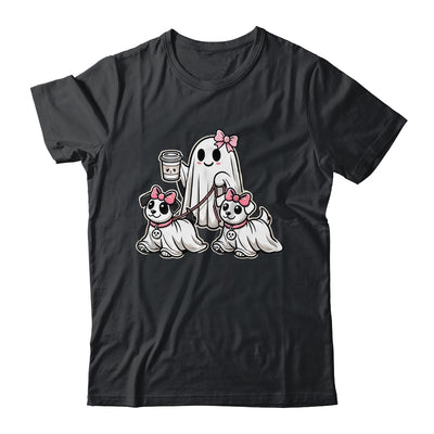 Funny Ghost Walking Dog Spooky Season Halloween Coquette Shirt & Sweatshirt | siriusteestore