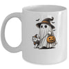 Funny Ghost Walking Dog Spooky Season Halloween Costume Mug | siriusteestore
