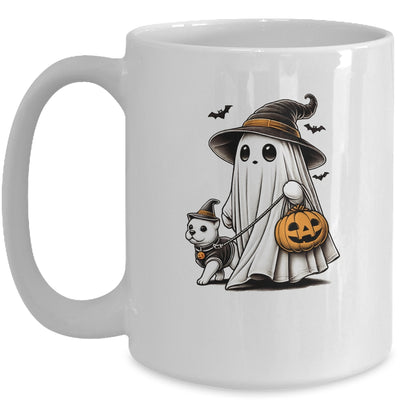 Funny Ghost Walking Dog Spooky Season Halloween Costume Mug | siriusteestore